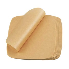 Air Fryer Liner, 100 Pieces 21.5 cm Air Fryer Parchment Paper Liner, Perforated Parchment Paper Non-Stick Parchment Paper Square Parchment Liner for Oven (Brown Porous)