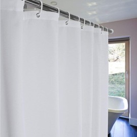 meioro Shower Curtain White Peva Waterproof and Mildewproof Bathroom Curtains Home Accessories with Rustproof Grommets And Curtain Hooks (White)