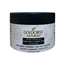 Goldcrest Naturals Extra Strength Dark Spot Corrector Face Mask with Glutathione, Kojic Acid, Alpha Arbutin, Niacinamide, Clay – Brightens & Evens Skin Tone, Reduces Post-Blemish Marks – 2.7 oz