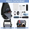 RAINSMORE Mochila Cruzada para Hombre Bolsas al Hombro Impermeable Bolso