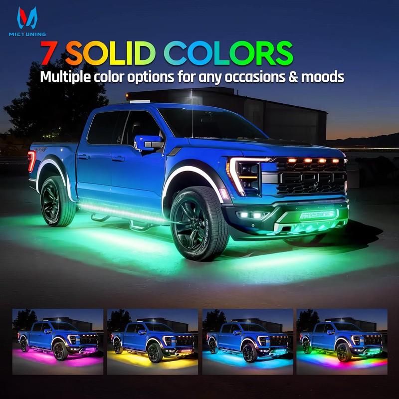 MICTUNING N8 RGB+IC Underglow LED Lighting Kit for Truck with