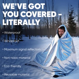 SAFECASTLE Emergency Mylar Blankets 130 * 210 Cm | Thermal First Aid Foil Blanket for Outdoor, Camping, Hiking, Travel Survival Blanket | Space Blanket Protection Against Wind, Rain, Sun Pack of 10