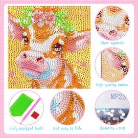 Kssvzz Set of 6 5D Diamond Painting Children, Full Diamond Painting Pictures, Children's Animal Set, Girls Boys Gifts 6 7 8 9 10 11 12 Years, 15 x 15 cm (Style D)