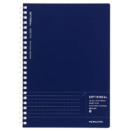 KOKUYO Soft Ring Notebook Biz - A5-50 sheets - Dotted Line - Navy (Pack of 2)