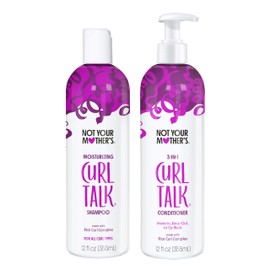 Not Your Mother's Curl Talk Champú y acondicionador (paquete de 2) – 12 onzas líquidas cada uno – Limpia, hidrata, hidrata y mejora los rizos – Contro