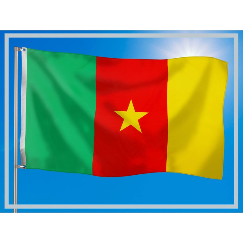 PHENO FLAGS Cameroon Flag 90 x 150 cm with Brass