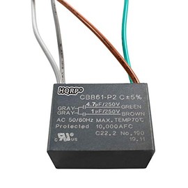 HQRP Ceiling Fan Capacitor CBB61 4.7uf+1uf 4-Wire UL Listed plus HQRP Coaster