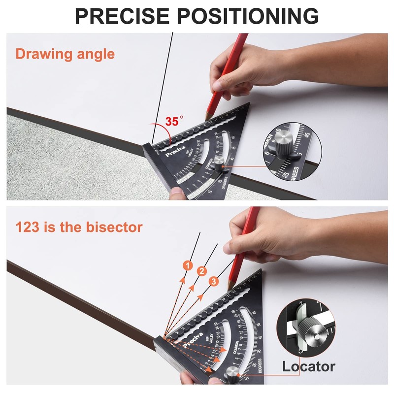7 inch Set Square Hangable Type, Preciva Speed Square Metric,