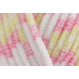 King Cole Yummy Chunky Crochet Yarn, 100% Polyester Plush Texture Knitting Wool for Blankets, Throws, Scarves & Shawls - 100g Ball - Battenberg (2214) - Single (1 Ball)