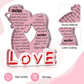 UICCVOKK Mum Gifts,Mom Gifts from Daughter, Mom Birthday Ideas Gift Cool Mother's Day Gifts from Daughter Acrylic Plaque Sign Christmas Mom Gift for Mommy,Mother,Stepmom,New Mum