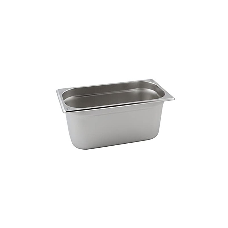 Genware NEV-GN13-100 Stainless Steel Gastronorm Pan, Size 1/3, 100 mm