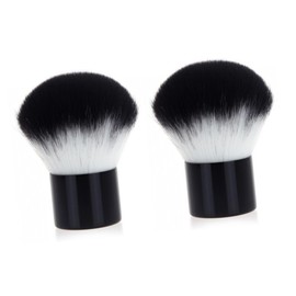 FOMIYES 2pcs Mini Portable Foundation Brush Professional Makeup Brush Set for Face Blush Cream Stippling Girlfriend Wife Mom