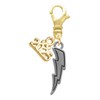 Delight Jewelry Silvertone Lightning Bolt - Gold-tone Clip on Charm