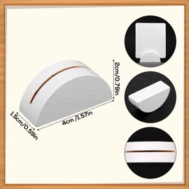 Tinoaly 30pcs Table Number Stands, Semicircular Wooden Place Card Holder for Photo Name Tag Menu Reusable Table Sign Holders for Wedding Restaurant Banquet Birthday Party (White)