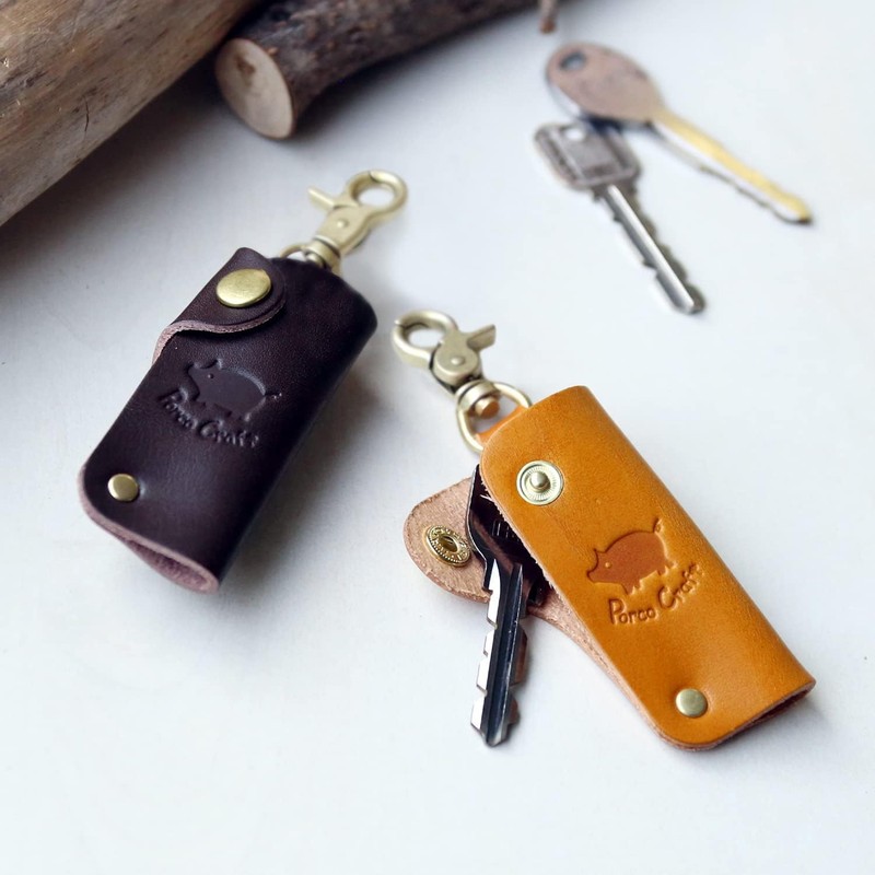 Polcolosso Compact Key Case, Original Tochigi Leather, Made in Japan,