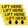 ComplianceSigns.com Lift Here (With Down Arrows) Label Decal, 5x2 in.