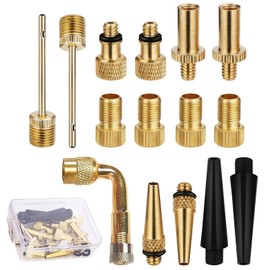 LIANHATA Valve Adapter, 16 Pack Bicycle Valve, Air Refiller, Presta Type, English Style, American Style, French Valve, Adapter, Conversion, Maintenance, Tool Set, Box Included, Road Bike, Cross Bike, AV, DV, SV