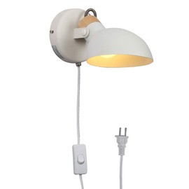 Aisilan Adjustable White Wall Sconce Light Fixture with Plug in Cord and On Off Toggle Switch Led Bedroom Foyer Study Modern Design Living Room Corridor Hotel Wall Lights Hotel BD205W-P