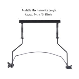 10 Holes Harmonica Neck Holder, Metal Frame, Adjustable, Soft Tube for Comfort, Prevents Sliding, Fits Different Brands