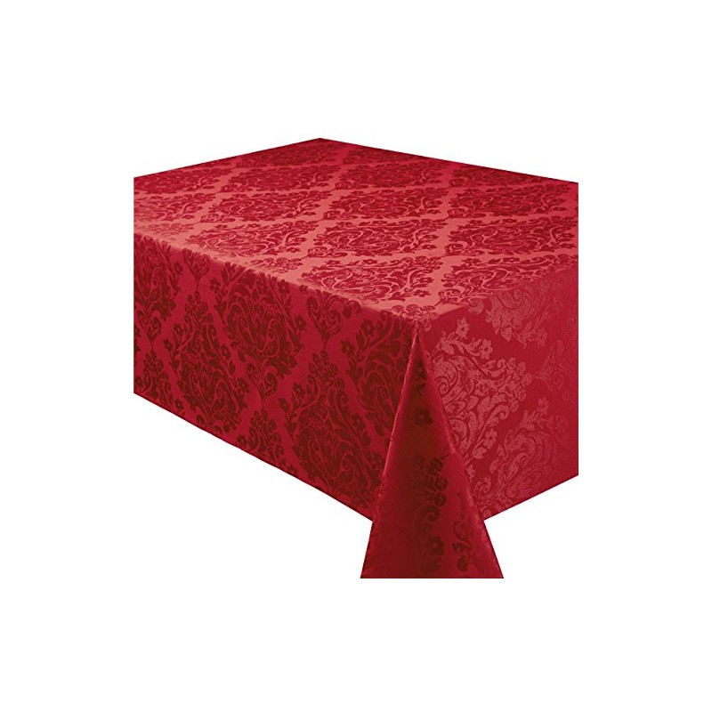 Palazzo Damask Chateau (Red-Burgundy) Christmas Rectangular Tablecloth Ideal For 4-6