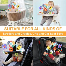 Gaethra Baby Stroller Arch Mobile Musical Toy Honeybee Crib Travel Toy with Sensory Activity Holder Foldable Adjustable for Sun Loungers, Car Seat and Stroller
