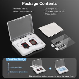 OSMO Pocket 3 Filters ND & CPL Filters Set, Magnetic 1/4 Black Mist ND 4-32 Filter Adjustable ND4, ND8, ND16 ND32, Multi Coated CPL Filter with 2 Screen Protector for DJI Osmo Pocket 3 Accessories