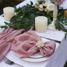 20 Stk Gaze Käsetuch Stoffservietten 46 x 46CM/18*18inches Tischläufer Musselin Tischservietten Waschbar Servietten Stoff aus Baumwolle Rustikale Tuch Tischdekoration für Hochzeit, Paryt,Geburtstag