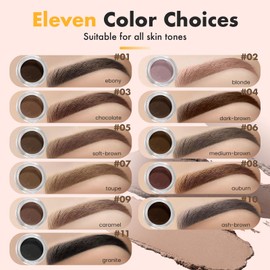 3 IN 1 Eyebrow Gel Kit With 2 Eyebrow Brushs,【High Pigment】,【Waterproof】,【Long Wearing】, Eyebrow Pomade For All Skin Tones, #05 soft-brown