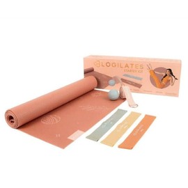 Blog-ilates Ultimate Yoga Starter Kit with Mat, Massage Ball, Mat Strap, 3 Rubber Booty Bands (Color Varies)