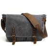Mens Waxed Canvas Messenger Bag Shoulder Satchel Leather Crossbody Bag