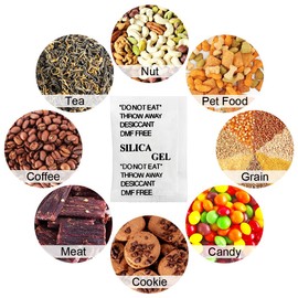 Weriirew Pack of 60 Silica-Ge-Moisture Desiccant Packets, Non-Toxic Moisture Absorber Bags for Clothing, Food, Room, Kitchen (3g/Pack)