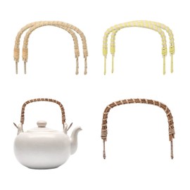 Honbay 6PCS Rattan Metal Teapot Handle Replacement Bendable U-Shape Handle for Ceramic and Pottery Tea Pot (3 Colors)