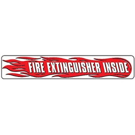 Fire Extinguisher Inside with Flames Truck Decals - Fire Extinguisher Decal - Right Side