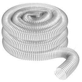 Fulton Woodworking Tools 4" x 20' PVC Dust Collection Hose, Puncture Resistant Dust Hose, Carbon Steel Wire, Flexible Clear PVC Fume Collection - Made in USA