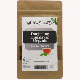 Your ExcellenTEA - Darjeeling Himalayan Organic Black Loose Leaf Tea Indian First Flush Leaves FTGFOP1-250g