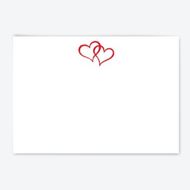 Me Loovely Double Red Love Heart Flat Notecard and Envelopes Sets Stationery Correspondence Note Card A6 Size Notecards Writing Supplies for Home Office & Christmas Gifts (Pack of 40)
