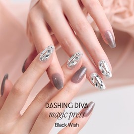 DASHING DIVA Magic Press Black Wish Nail Tips 30 Tips Magic Press Black Wish 30 Tips