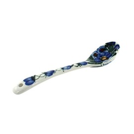 Blue Rose Polish Pottery Forget Me Not Sugar Spoon