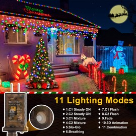 Color Changing Christmas Lights, 11 Modes 49FT 480 LED Ice Lights for Outside with 90 Drops, Timer Memory Waterproof Warm White to Multicolor Ice String Lights for Christmas Eaves Party Decorations