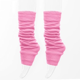 GA COMMUNICATIONS LADIES & GIRLS ANKLE LEG WARMERS FLUORESCENT NEON STRETCH FIT COMFORT TUTU FANCY DRESS ACCESSORY [Baby Pink]