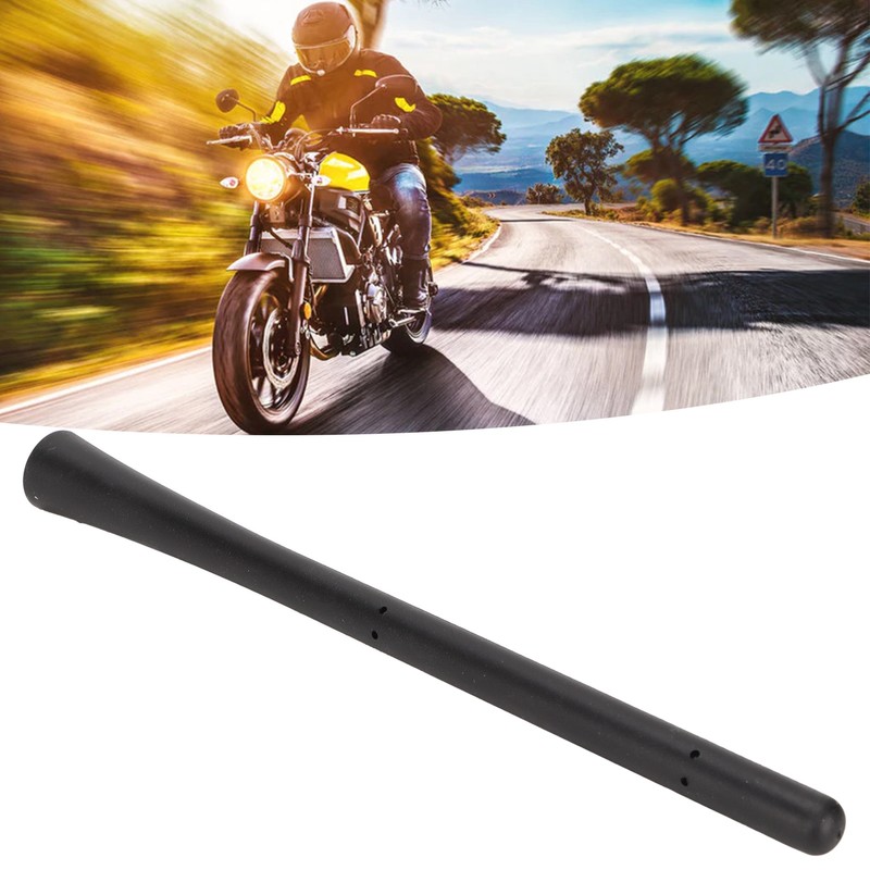 Motorcycle Short Antenna Mast 6 3/4in Long Screw in Rubber