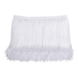 10 Yards Sewing Fringe Trim - Fringe Tassel 15cm Width for Skirt Wedding Dress Lamp Shade Decoration(White)