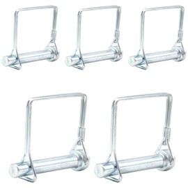 CEEYSEE Pack of 5 Locking Pin 10 mm x 60 mm One Cotter Pin Pipe Folding Pins with Snap Lock Square Galvanised Shackle for Trailers, Tractors, Dumppers, Farm, Lawn Mowers (F.10 mm x 60 mm)