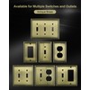 TREEWELL 6-Pack Duplex Outlet Cover Plate, Antique Brass Metal Wall
