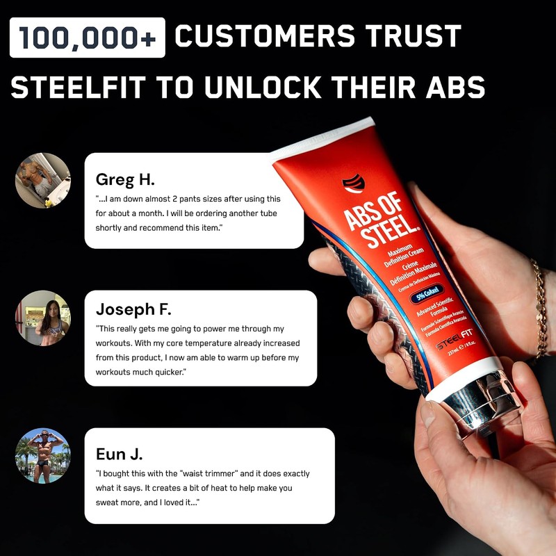 SteelFit Abs of Steel Maximum Definition Cream with 5% Coaxel,