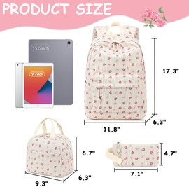 CAMTOP Backpack for Girls School Backpacks with Lunch Box Pencil Case Set Cute Kids Bookbags for Elementary Primary Middle School