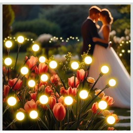 2PACK 32 LED Solar Firefly Light Garden Waterproof Swaying Lamp Outdoor Landscap