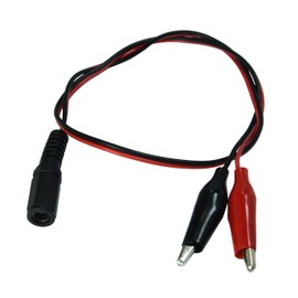 FILSHU 5.5x2.1mm DC Barrel Female Plug to Dual Alligator Clips Connector Cable Adapter(Pack of 2)