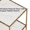 20" Square Sintered Stone End Table, Modern Marble Look Side