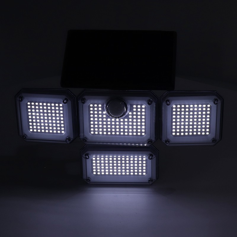 Solar Outdoor Street Light 4 Rotating Head Flexible Foldable IP64